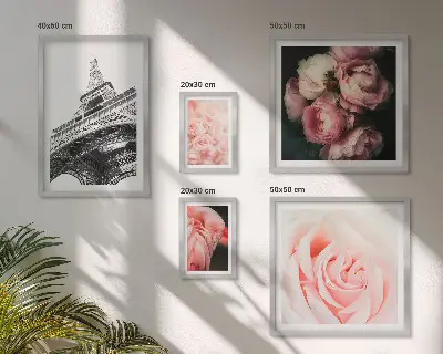 Sieninė paveikslų galerija su rožių ir Eifelio bokšto romantiniu motyvu