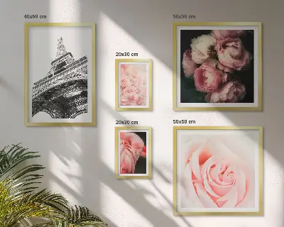 Sieninė paveikslų galerija su rožių ir Eifelio bokšto romantiniu motyvu