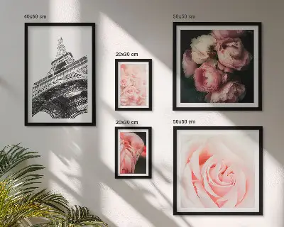 Sieninė paveikslų galerija su rožių ir Eifelio bokšto romantiniu motyvu