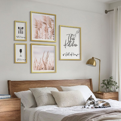 5 paveikslų rinkinys su rėmais Boho virtuvė mėgsta gaminti
