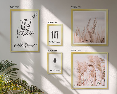 5 paveikslų rinkinys su rėmais Boho virtuvė mėgsta gaminti