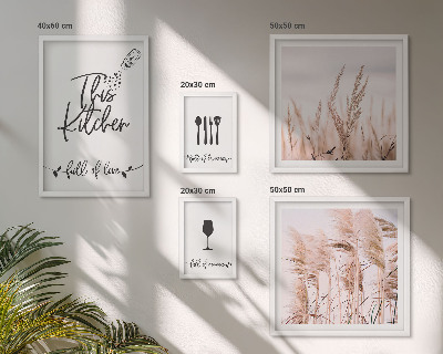 5 paveikslų rinkinys su rėmais Boho virtuvė mėgsta gaminti