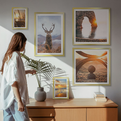 Sieninė paveikslų galerija Gamtoje laukiniai gyvūnai harmoningai