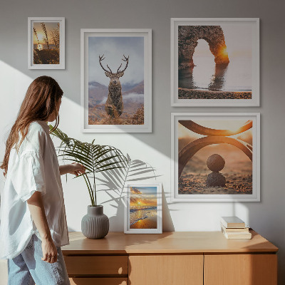 Sieninė paveikslų galerija Gamtoje laukiniai gyvūnai harmoningai