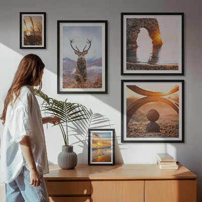 Sieninė paveikslų galerija Gamtoje laukiniai gyvūnai harmoningai