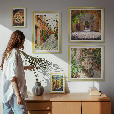 Paveikslų rinkinys miegamajam Žavingos itališkų patiekalų gatvelės