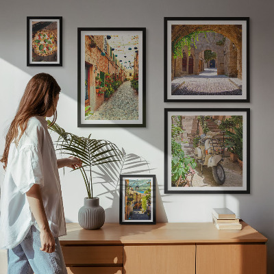 Paveikslų rinkinys miegamajam Žavingos itališkų patiekalų gatvelės