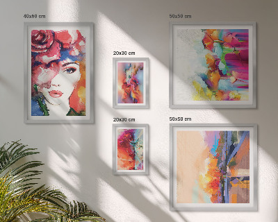 Sieninė paveikslų galerija Spalvingi abstraktūs portretai