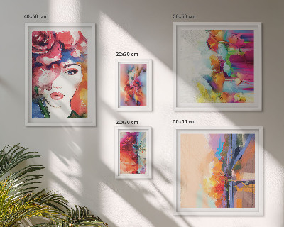 Sieninė paveikslų galerija Spalvingi abstraktūs portretai