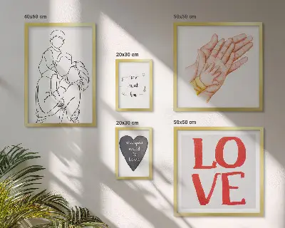 Sieninė paveikslų galerija šeima, meilė, šiluma ir laimė