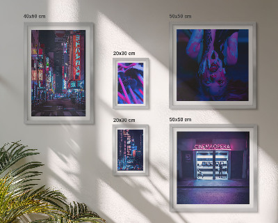 Sieninė paveikslų galerija Neoniniai naktiniai miesto peizažai