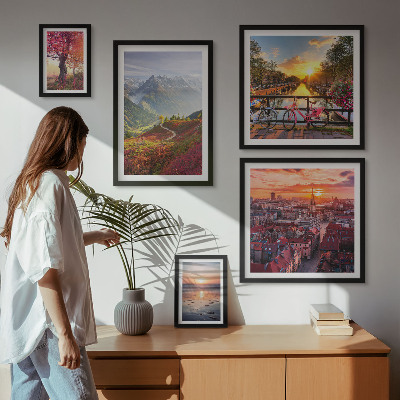 Sieninė paveikslų galerija Kalnų miesto gamtos vaizdai