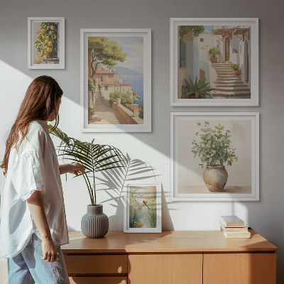 Sieninė paveikslų galerija Stilingi pajūrio miestelių vaizdai