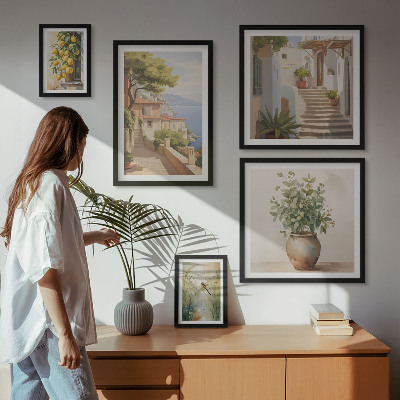Sieninė paveikslų galerija Stilingi pajūrio miestelių vaizdai