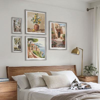 Sieninė paveikslų galerija Gatvės gėlės Viduržemio jūros stiliumi
