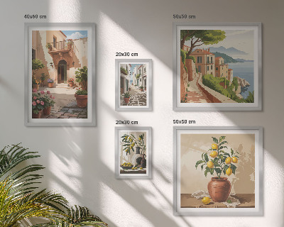 Sieninė paveikslų galerija Gatvės gėlės Viduržemio jūros stiliumi