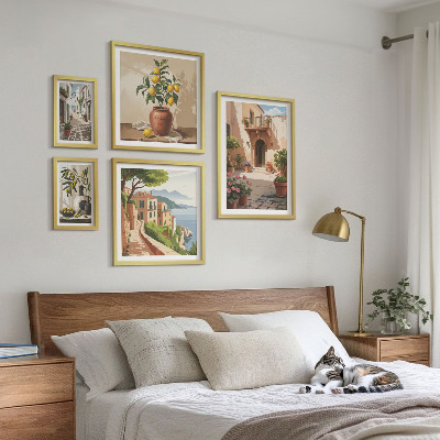 Sieninė paveikslų galerija Gatvės gėlės Viduržemio jūros stiliumi