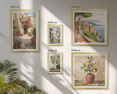 Sieninė paveikslų galerija Gatvės gėlės Viduržemio jūros stiliumi