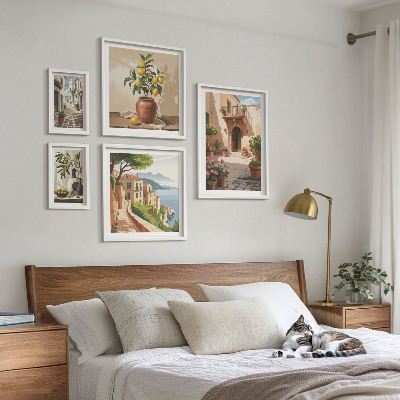 Sieninė paveikslų galerija Gatvės gėlės Viduržemio jūros stiliumi