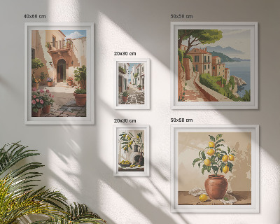 Sieninė paveikslų galerija Gatvės gėlės Viduržemio jūros stiliumi