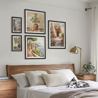 Sieninė paveikslų galerija Gatvės gėlės Viduržemio jūros stiliumi