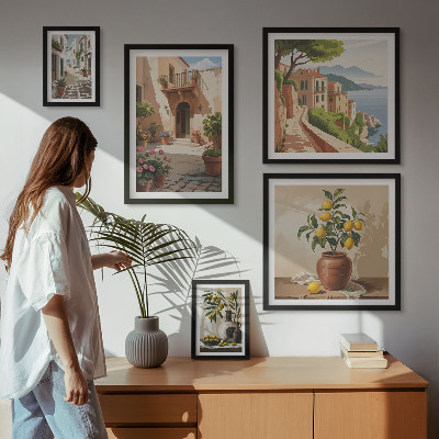 Sieninė paveikslų galerija Gatvės gėlės Viduržemio jūros stiliumi