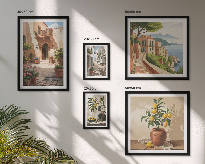 Sieninė paveikslų galerija Gatvės gėlės Viduržemio jūros stiliumi