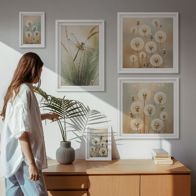 Sieninė paveikslų galerija Laumžirgių ir kiaulpienių gėlių motyvai