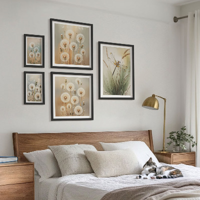 Sieninė paveikslų galerija Laumžirgių ir kiaulpienių gėlių motyvai