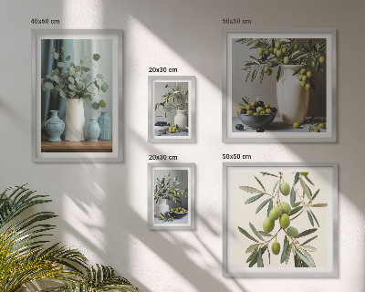 Sieninė paveikslų galerija Žaliųjų alyvuogių žiedai skandinaviško stiliaus