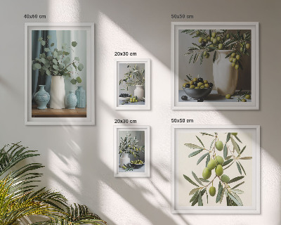 Sieninė paveikslų galerija Žaliųjų alyvuogių žiedai skandinaviško stiliaus