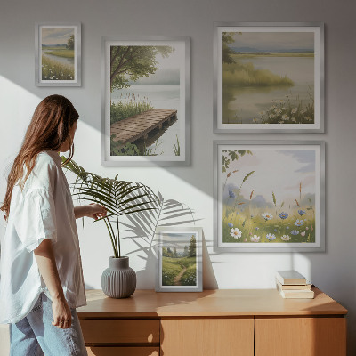 Sieninė paveikslų galerija Ramūs peizažai su pievos tiltu