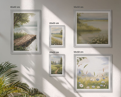 Sieninė paveikslų galerija Ramūs peizažai su pievos tiltu
