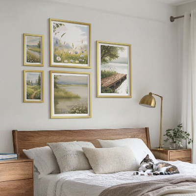 Sieninė paveikslų galerija Ramūs peizažai su pievos tiltu