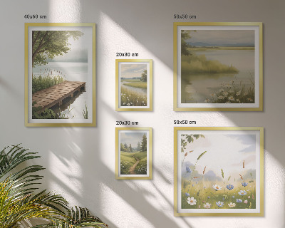 Sieninė paveikslų galerija Ramūs peizažai su pievos tiltu