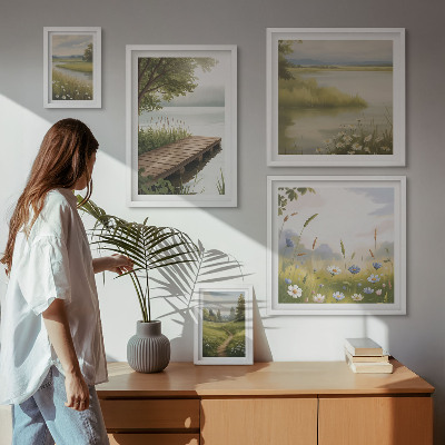 Sieninė paveikslų galerija Ramūs peizažai su pievos tiltu