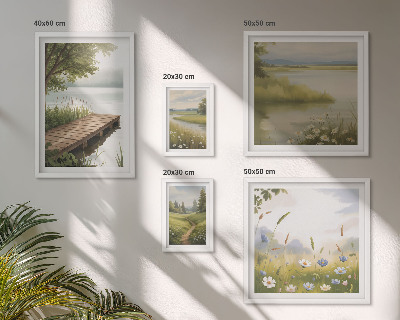 Sieninė paveikslų galerija Ramūs peizažai su pievos tiltu