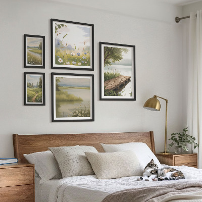 Sieninė paveikslų galerija Ramūs peizažai su pievos tiltu
