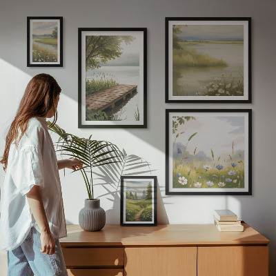 Sieninė paveikslų galerija Ramūs peizažai su pievos tiltu