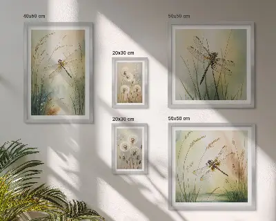 Boho gamtos motyvai su laumžirgiais 5 paveikslų rinkinys su rėmais