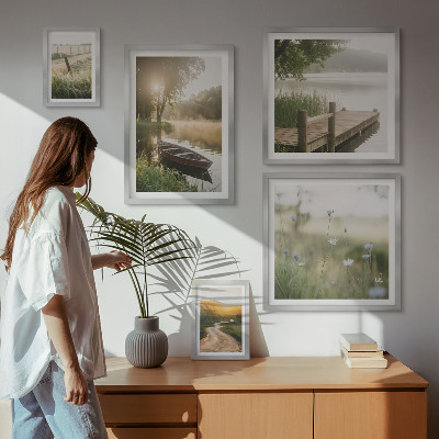 Sieninė paveikslų galerija Ramūs žalio vandens peizažai