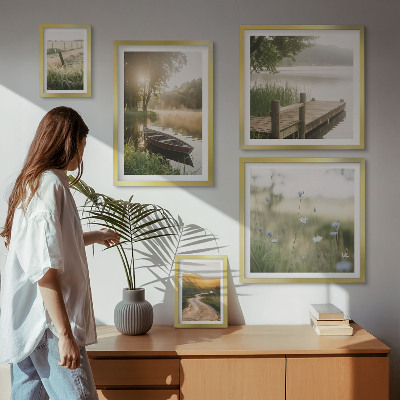 Sieninė paveikslų galerija Ramūs žalio vandens peizažai