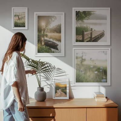 Sieninė paveikslų galerija Ramūs žalio vandens peizažai