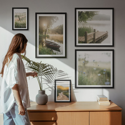 Sieninė paveikslų galerija Ramūs žalio vandens peizažai