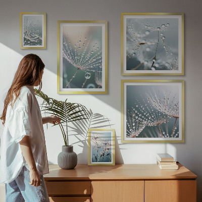 Sieninė paveikslų galerija Minimalistiniai rasos lašai augalams