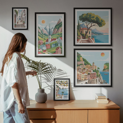 Sieninė paveikslų galerija Žavingi kalnai ir miesteliai
