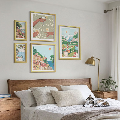 5 paveikslų rinkinys su rėmais Žavingi peizažai poilsiui