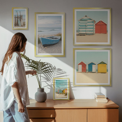 Sieninė paveikslų galerija Pajūrio vaizdai, namai, valtys