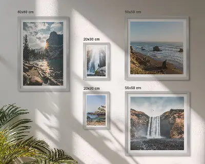 Sieninė paveikslų galerija peizažai, kriokliai ir paplūdimiai