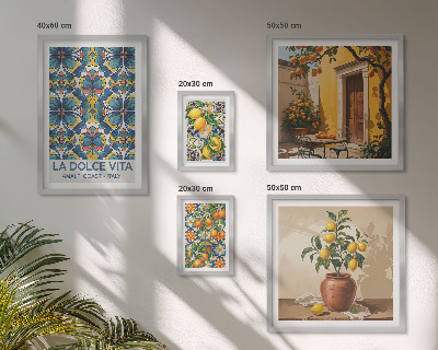 Sieninė paveikslų galerija Itališki citrusiniai vaisiai Viduržemio jūros stiliumi